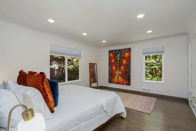 View into master bedroom at East Montana Bungalow, Coeur d'Alene Idaho